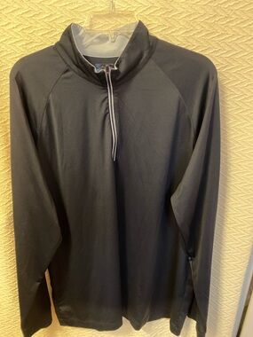 Greg Norman Black and Gray Quarter-Zip Performance Top